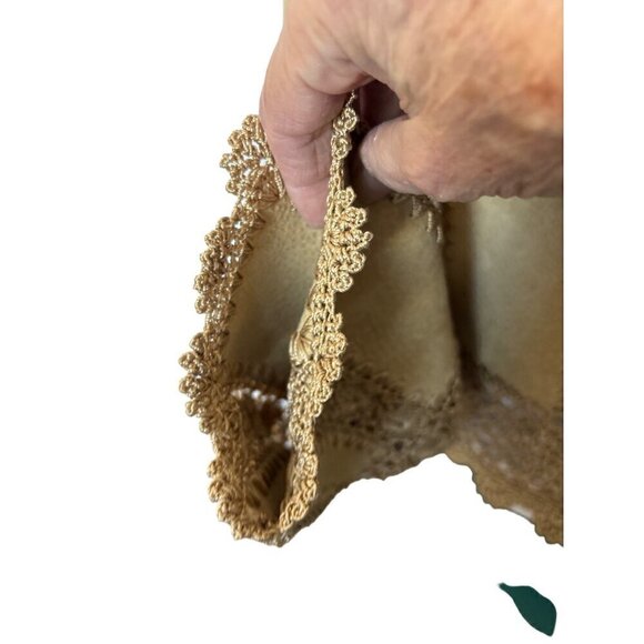 Vintage Overland Patchwork Cropped Jacket Women 8 Tan Suede Connected Crochet - Picture 2 of 11